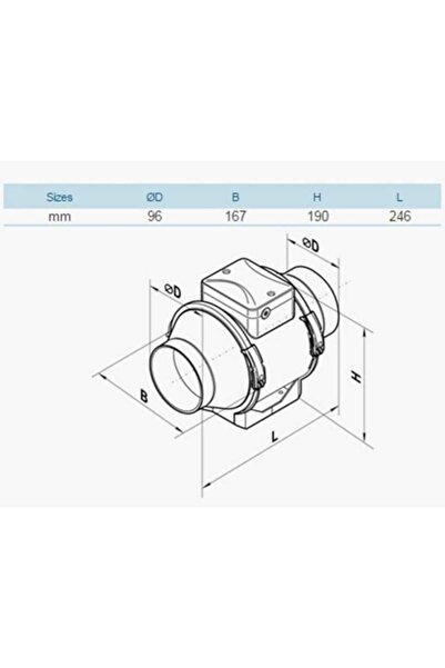 Vents TT 100 fan, industrial, axial duct, diameter 100 mm, flow rate 187 mc/h, 2 speeds