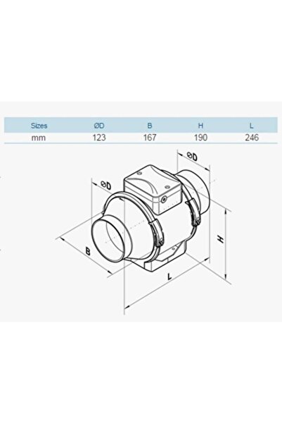 Vents TT 125 fan, industrial, axial duct, diameter 125 mm, flow rate 280 mc/h, 2 speeds