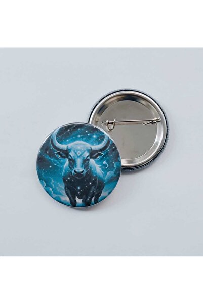 BOĞA BURCU İğneli Buton Rozet 44mm (1 Adet)