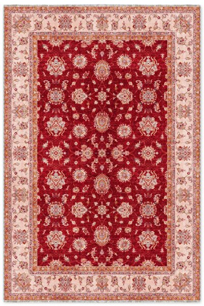 Pastel Home Burgundy Cream Classic Chenille Carpet Rug Runner Washable Non-Sl...