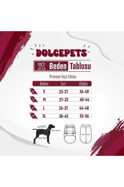 Dolce Pets Kedi Köpek Kıyafeti Prenses Taçlı Elbise