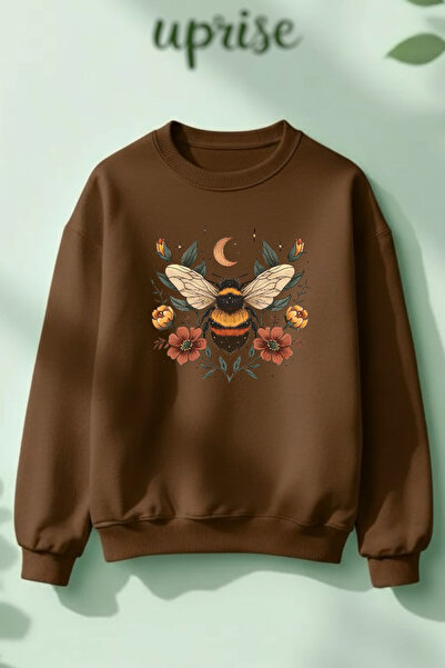 Vordevia Hanorac Arı cu imprimeu din bumbac 3 fire B guler rotund O supradime...