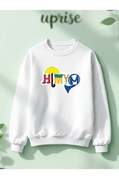 Vordevia Hanorac HIMYM cu imprimeu din bumbac 3 fire B guler rotund O supradi...