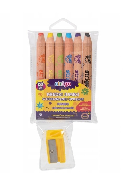 Other Creioane colorate din lemn Strigo Jumbo / 6 buc / Cutie SSC113