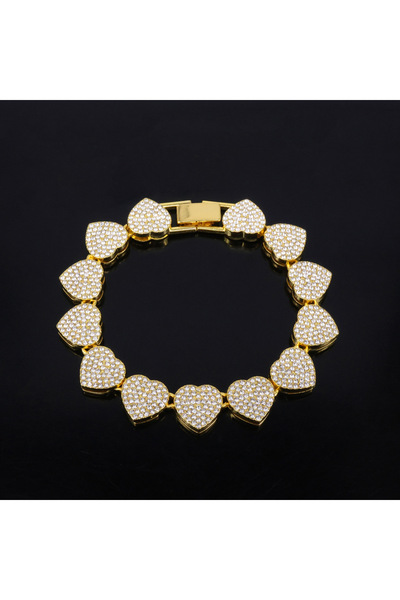 Choice5 Gold Color 20cm ZAKOL 45CM New Hip Hop Tennis Chain Bracelet Necklace...