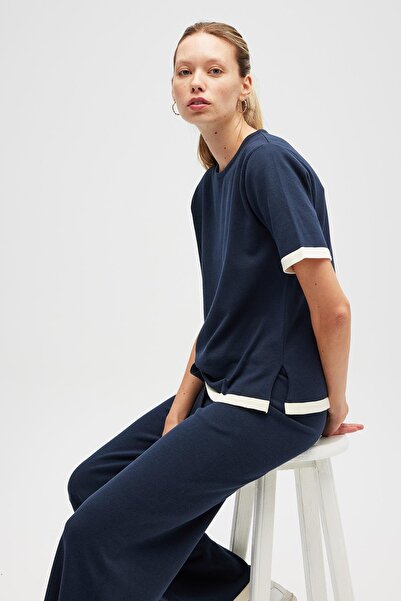 Peraluna Rumi Women's Belted Knitwear Trousers - Navy