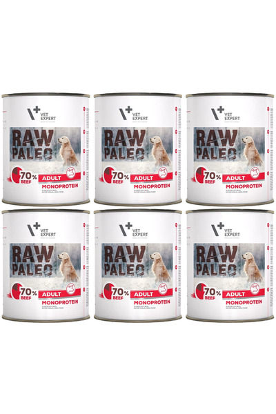 Other VetExpert Raw Paleo Beef Adult, cutie, 6 x 800 g, hrană umedă pentru câini