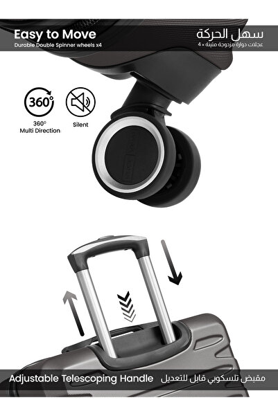 PARAJOHN Aero 20-Inch Cabin-Size (Small) ABS Hard Case Luggage Trolley Bag with 4 Spinner Wheels and Lock