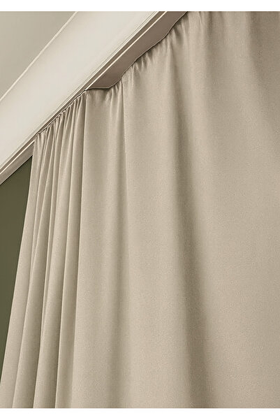 Perde Pendik Bej Blackout Perde | Güneş Geçirmez Pilesiz Perde, Işık Geçirmeyen Güneşlik - Her Odaya Uygun