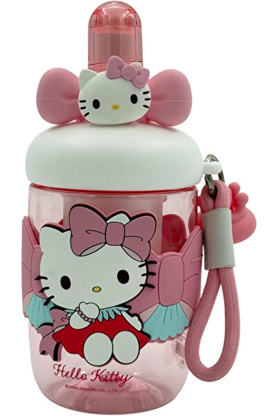 B&D B&D Kids Water Bottle with Straw 600 ml Hello Kitty, Pink Color