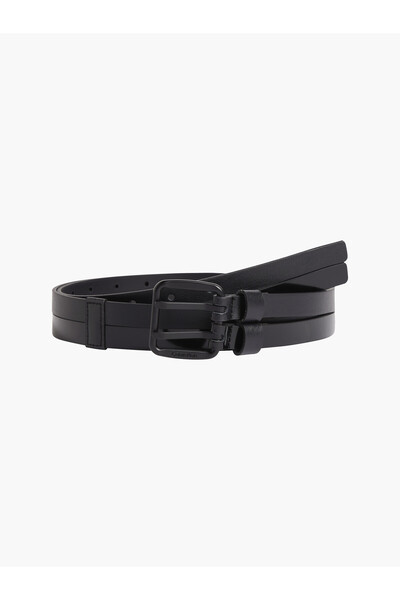 Calvin Klein Unisex Black Smooth Connect Double Fixed Belt