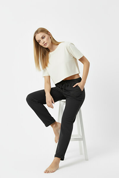 Bravie Φούτερ με διπλό πόδι μαύρο 2629