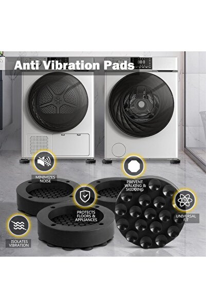 Other Anti-vibration Washing Machine Pads, 4 pcs, Noise-Reducing, Black - Expor
