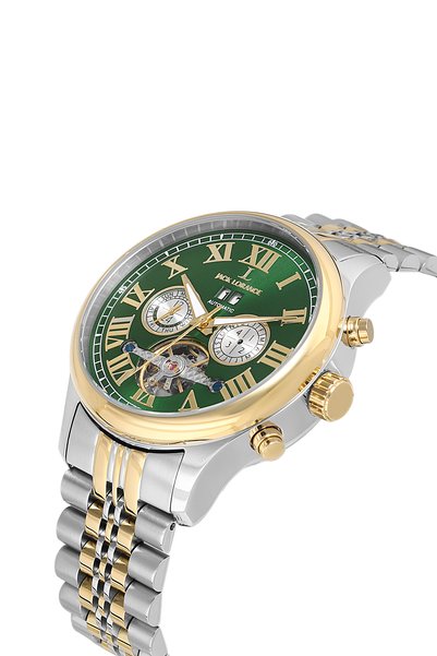 JACK LORANCE Jckjls11817M.03 Gold & Green Automatic Steel Men's Wristwatch