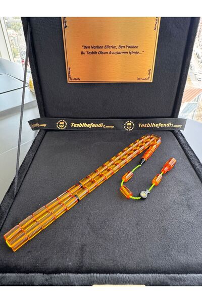 TESBİHEFENDİ Systematic Design Crimped Amber Prayer Beads