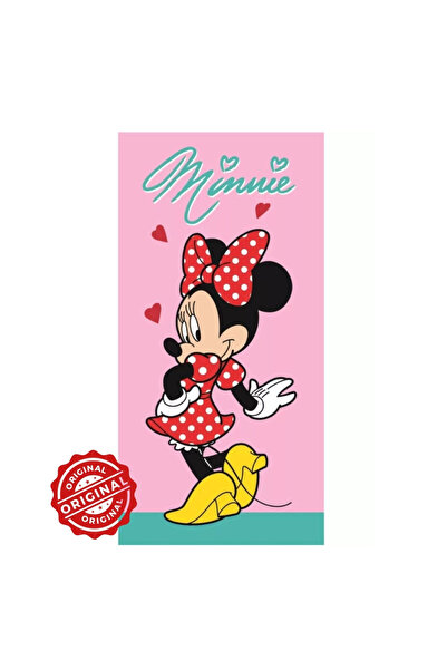 OEM Disney Minnie Mouse Red Hearts children's bath towel – fast-absorbing mic...