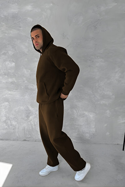 YAKAMEL طقم بدلة رياضية للرجال مكون من بغطاء رأس قطع من القماش الكبّار ذو الث...