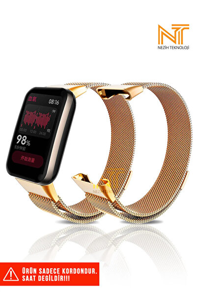 Nezih Case Mi Band 7 Pro Uyumlu Milanes Hasır Örgü Metal Kordon