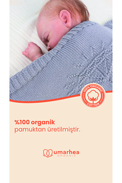 Umarhea Cotton Knitted Baby and Kids Blanket Gray