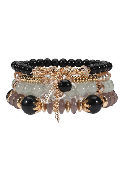 Choice black Bohemian Stackable Bead Bracelets for Women Multilayered Bracele...