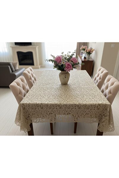 Daimon Home Annabel Model Fransız Güpürlü Masa Örtüsü