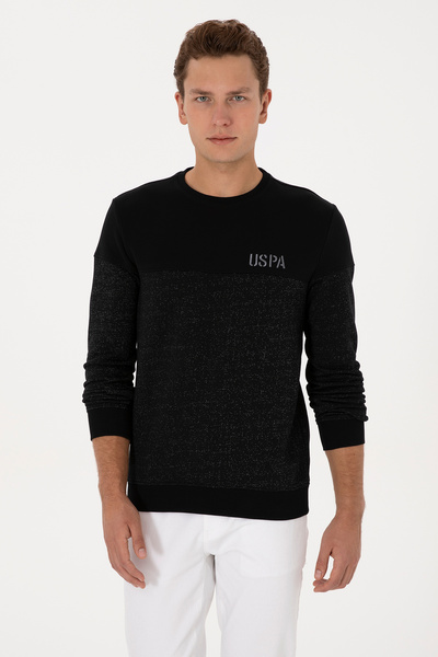 U.S. Polo Assn. Men's Regular Fit Crew Neck Black Sweatshirt 50316380-Vr046