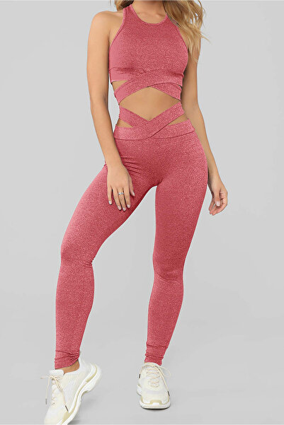WildFashion Αθλητικό σετ από τοπ και κολάν με ελαστικό ύφασμα H702-52