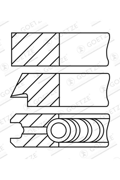 GOETZE ENGINE Set Segmenti Piston Audi A3/A4 B5/A4 B6 Seat Altea/Leon/Toledo 3