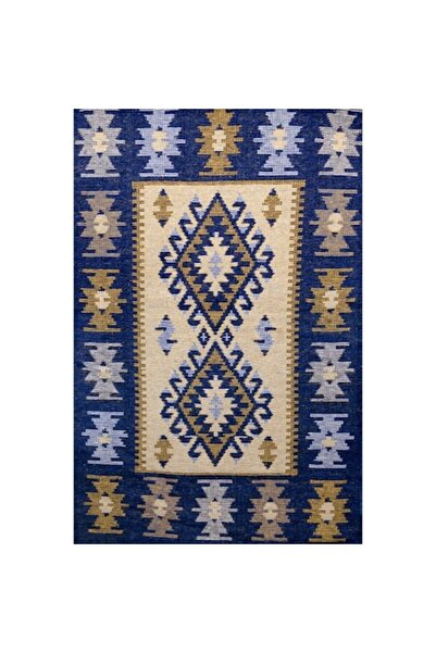 GOLDEN DAİSY Covor țesut Golden Daisy, Albastru, 80 x 250 cm