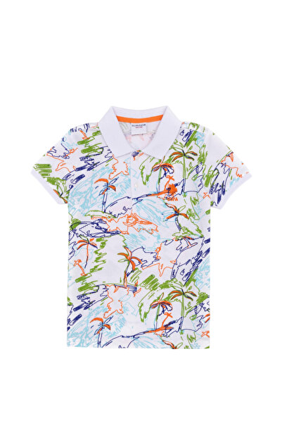 U.S. Polo Assn. Оранжева тениска с поло яка за момче