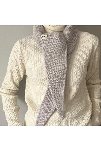 POFUDUK Sophie Knitted Scarf Foulard Shawl Pfdkf4 Silvery Gray