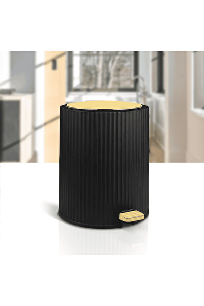 Okyanus Home Pedal trash can, made of plastic, cylindrical shape, 5 L, 23 x 23 x 27.5 cm, color ...