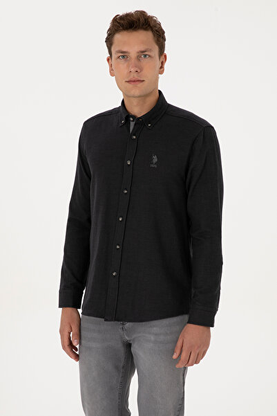 U.S. Polo Assn. Men's Black Long Sleeve Shirt 50308473-Vr046