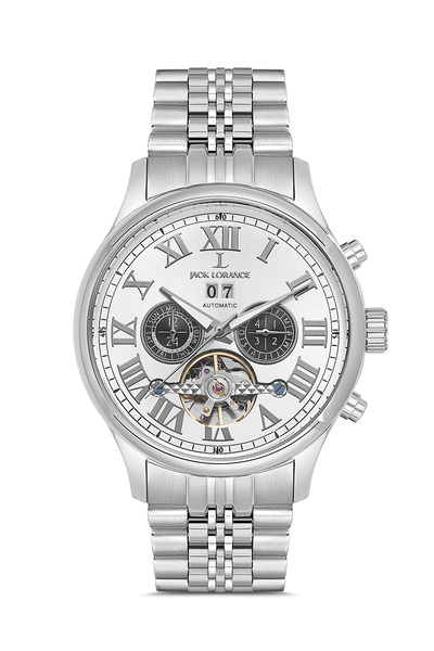 JACK LORANCE Jckjls11817M.01 Silver & White Automatic Steel Men's Wristwatch