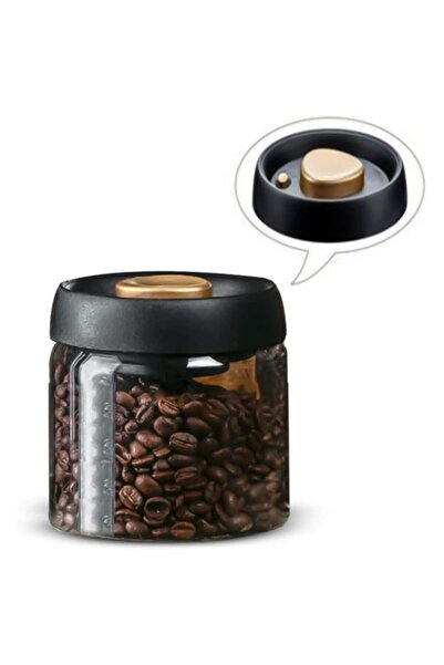 fulina Glass Canister with Pump Vacuum Lids 500ml for Coffee Beans, Ground Coffee, Tea Leaves, Snacks