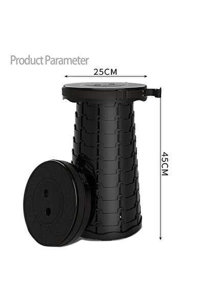 MNAR Portable Telescopic Folding Stool, Adjustable Height 45 cm, 150 kg Load, Shoulder Strap