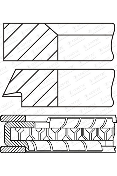 GOETZE ENGINE Set Segmenti Piston Aston Martin Cygnet Daihatsu Charade 8/Sirion