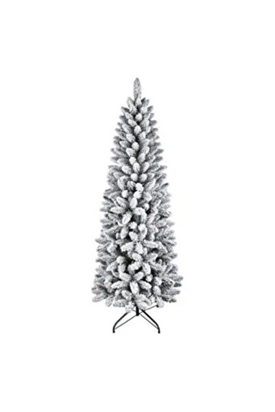 Silver Star Artificial Green Snowed Slim Christmas Tree with 725 Branches - 210 cm