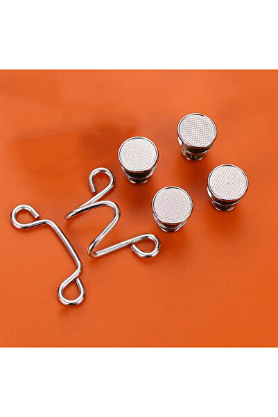 choice2 4 set sliver 1/4Set Nail-free Metal Jeans Button Snaps Detachable Pan...