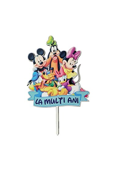 OEM Mickey Mouse and Friends Cake Topper – Wood/MDF with UV Color Print, Durable and Reusable