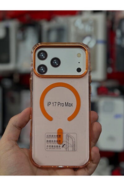 Store 17 ProMax Kozmik Turuncu Lansman Şeffaf Kılıf Magsafe