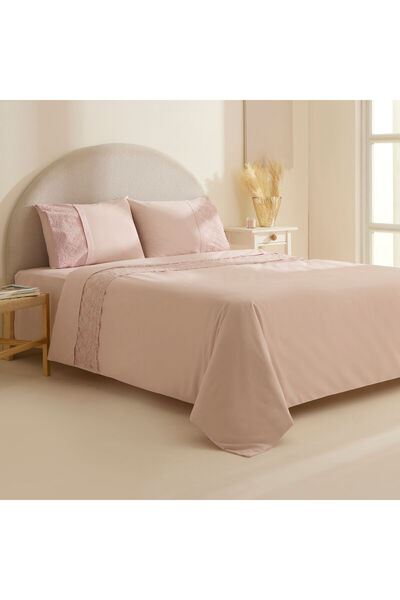 Karaca Home Elaria Lace Double Duvet Cover Set Powder