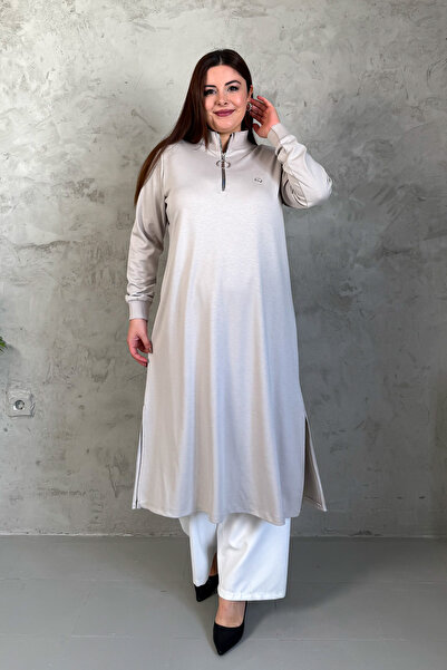 ModaPlaza Tunica lungă modală cu fermoar pentru femei 7561