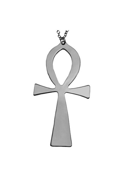 Choice Necklace Black 10x5cm Vintage Egyptian Life Big Ankh Cross Pendant Lon...