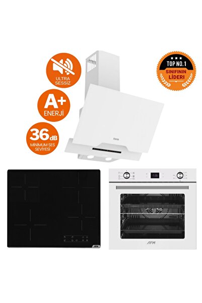 Ferre ve AFM Tech Markalı /Melodi Elektrikli Vitro. Sessiz Ankastre Set (D064-SA + V6-04 + FM7701)