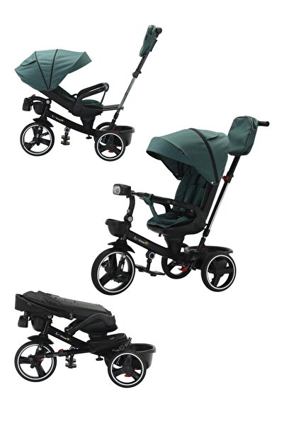 L-Sun Tricicletă Multifuncțională, Scaun Rotativ 360°, Pozitie de Somn, Pliab...