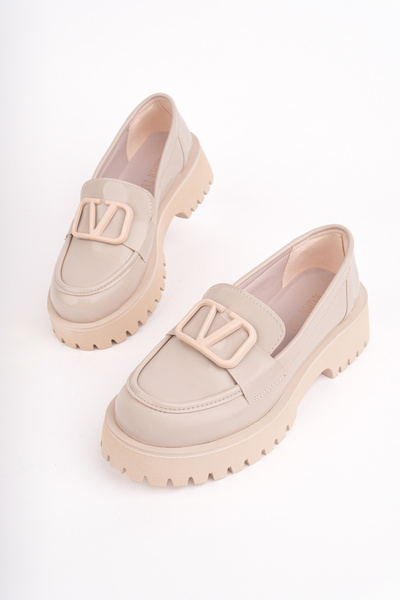 Madam Tarz Mhd-505 Thick Sole V Buckle Loafer