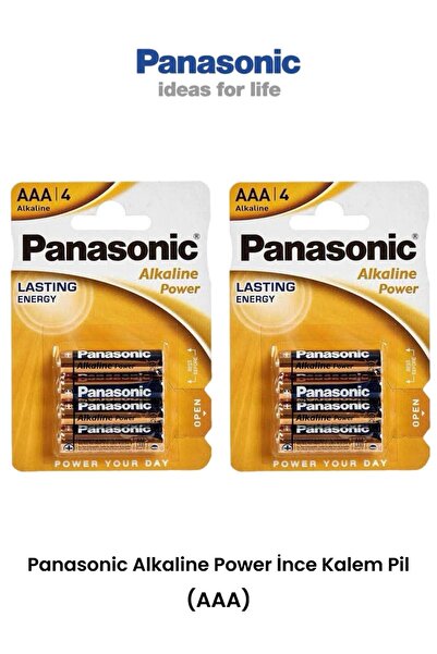 PANASONIC Alkaline AAA-LR03 1,5V 8 Adet İnce Kalem Pil (AAA)