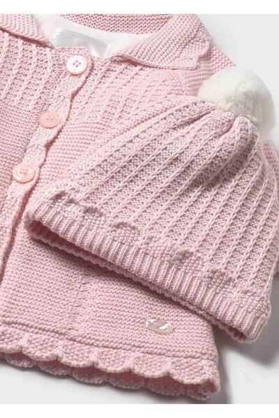 MAYORAL Kışlık Kız Bebek 2'li Set Kaban Hırka & Şapka - Pembe