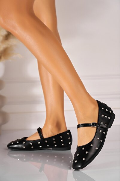 Joana Manzi Black Trendy Flats